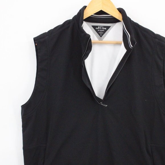 Adipure By Adidas Vest Men Black Sleeveless Pullover Half Zip Polyester Medium M - Picture 3 of 9